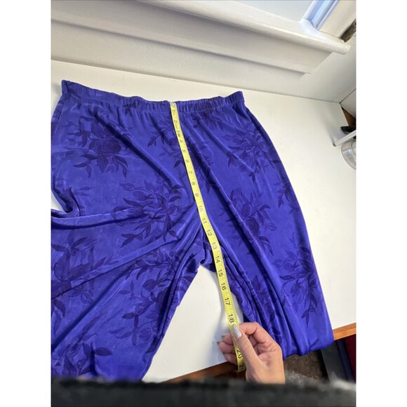 Citiknits 3/4 Sleeve Blouse Top Pants Set Sz L Purple A35020 Lounge Wear VTG - Picture 14 of 16